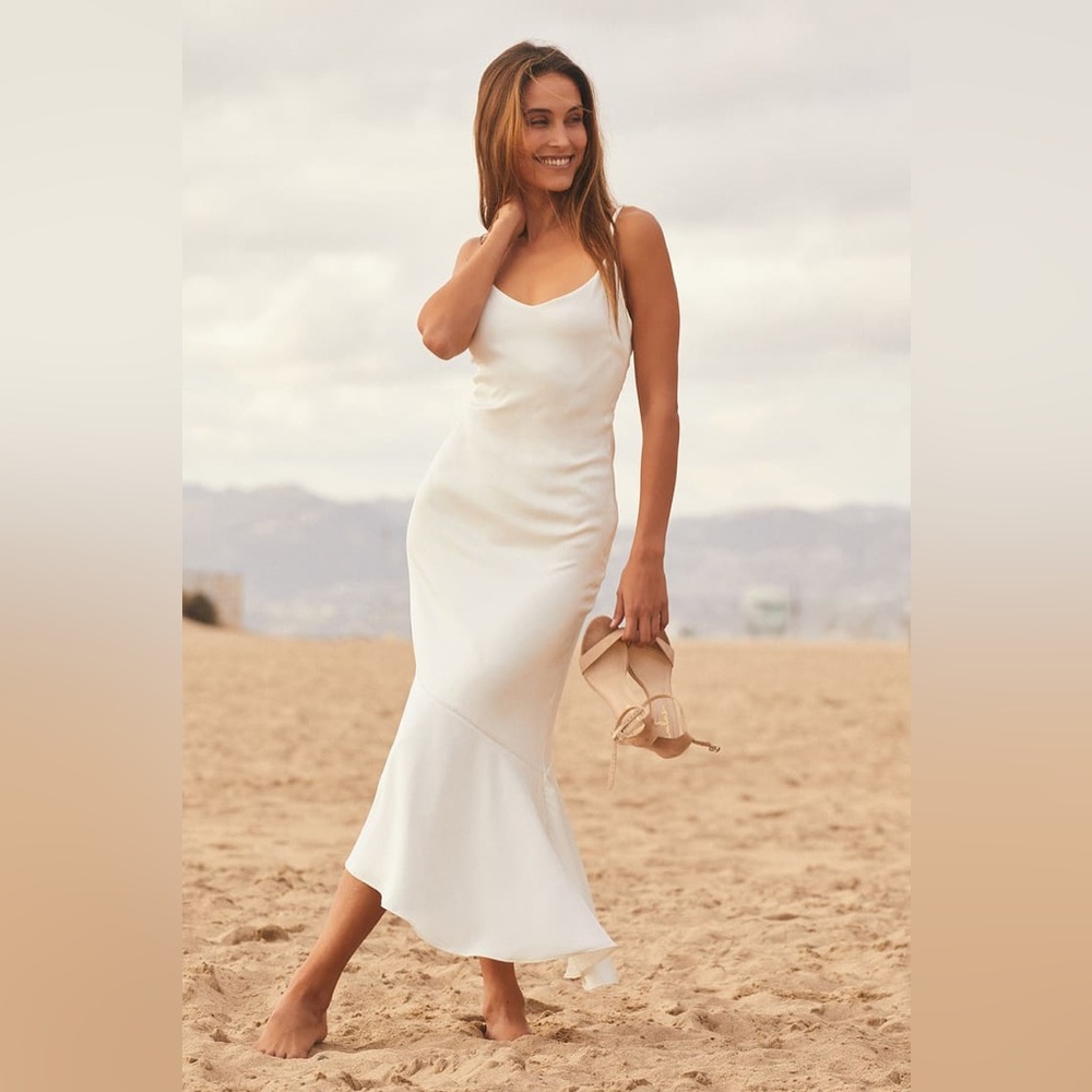 Asymmetrical tiered midi dress